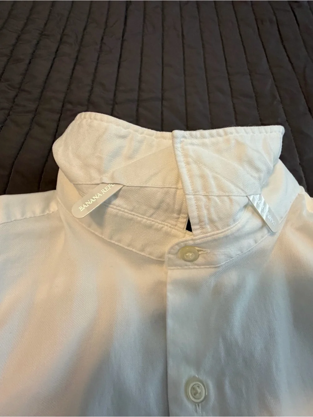 Banana Republic Men's Classic White Dress Shirt - 120S Supima Cotton - Medium